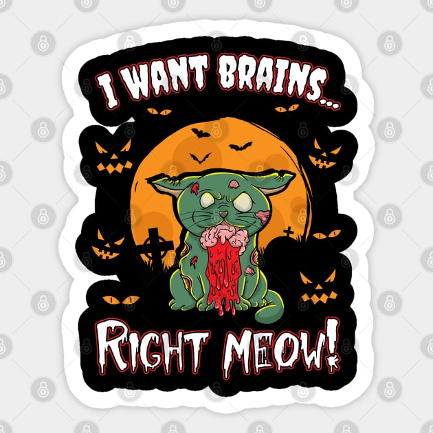 Halloween Zombie Cat Kitten Sticker by E